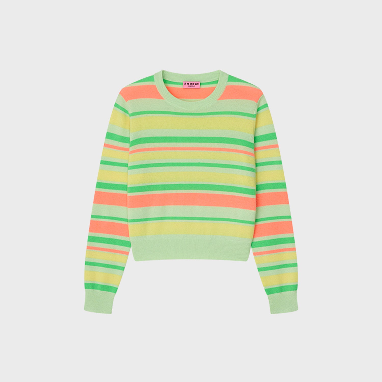 STRIPE SHORT PULLOVER_NEON MINT