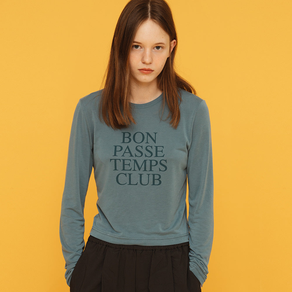 PASSE TEMPS LONG SLEEVE TEE_BLUE GREEN