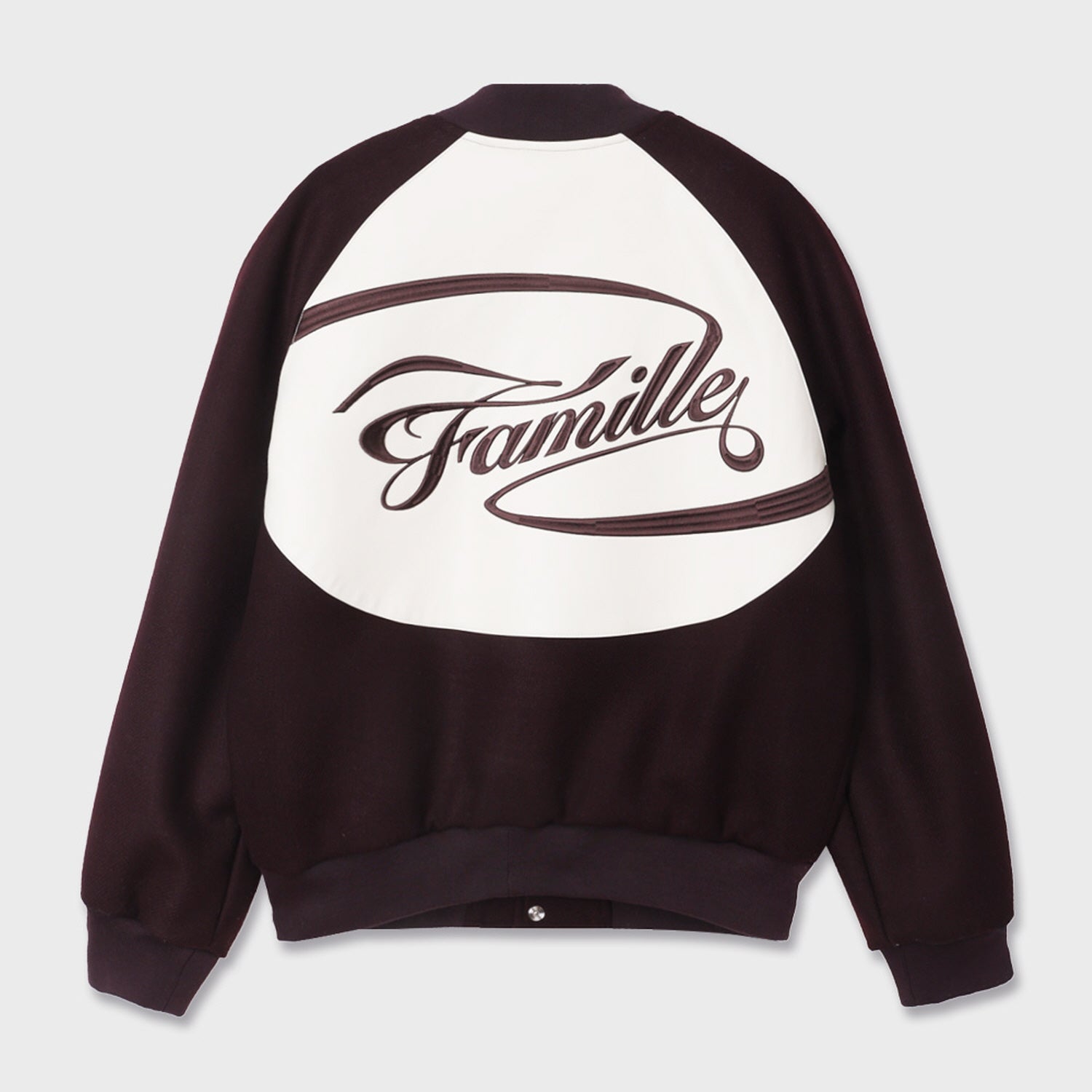 EMBROIDERY LOGO VARSITY JACKET (BURGUNDY)