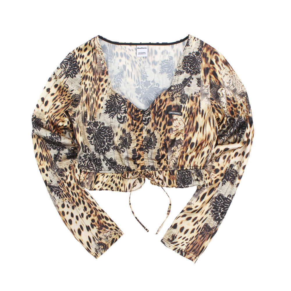 Satin Square Leopard Blouse