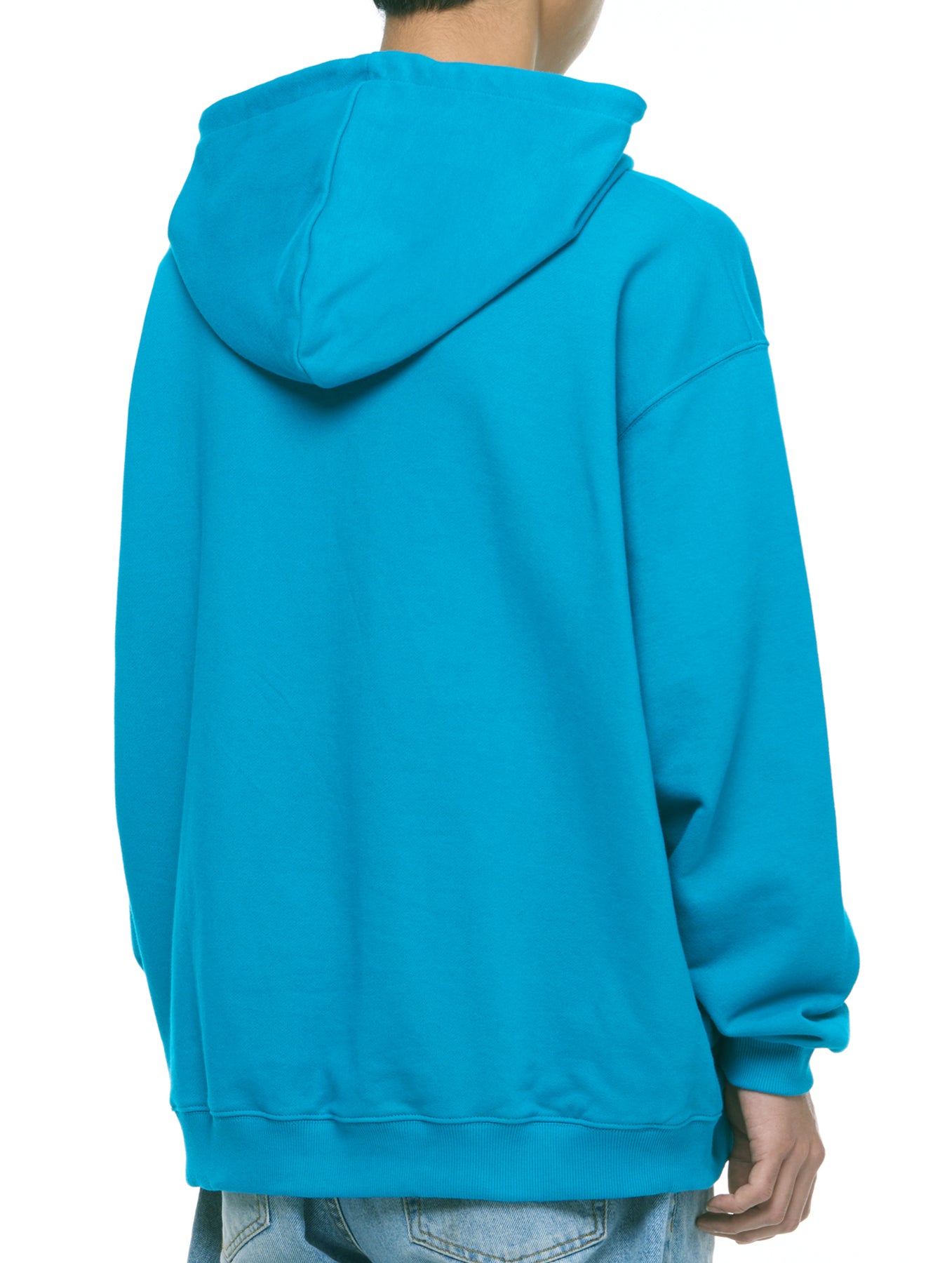 Double_Pocket Hooded Sweatshirt TURQUOISE