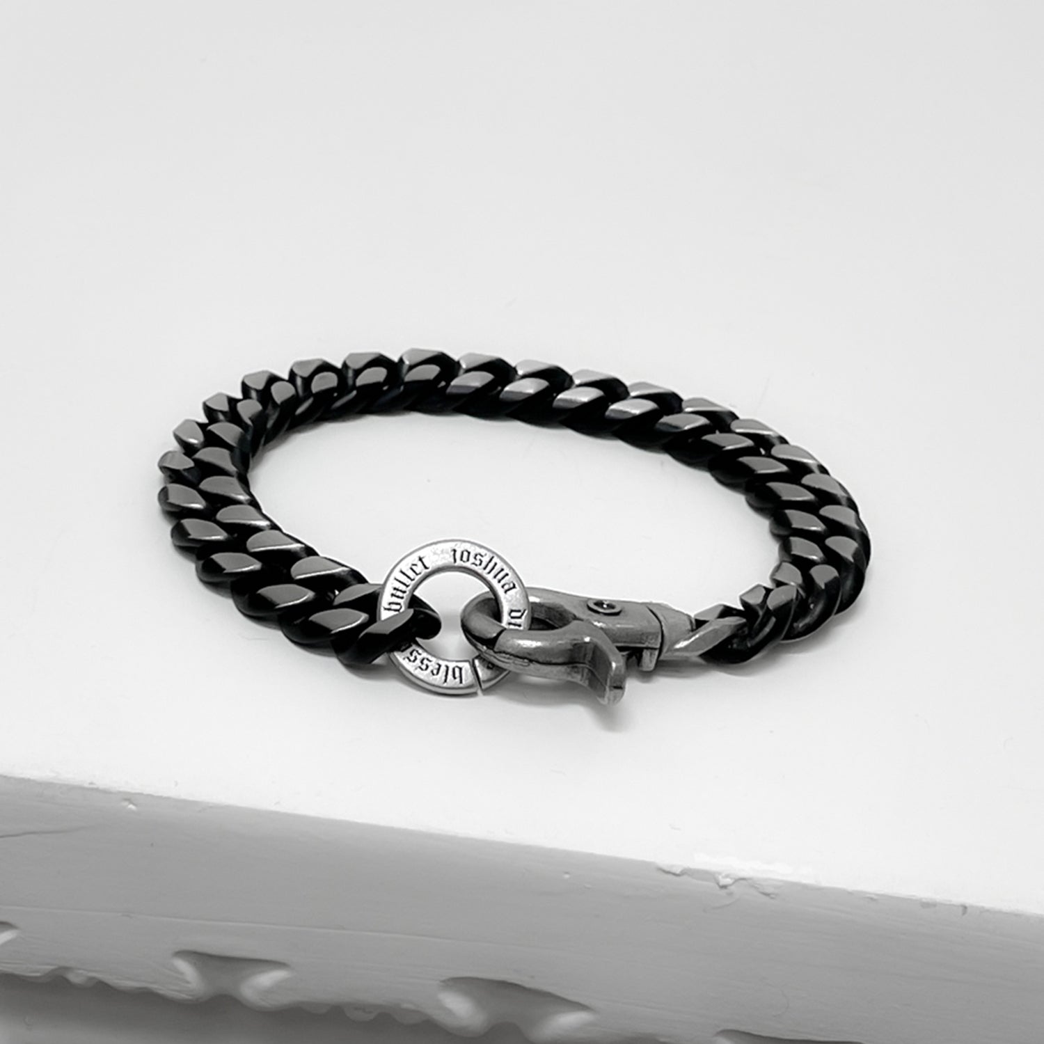 [BLESSEDBULLET]black line CURVE chain bracele_10mm