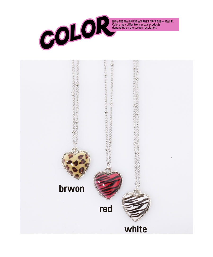 animal heart necklace (3color)