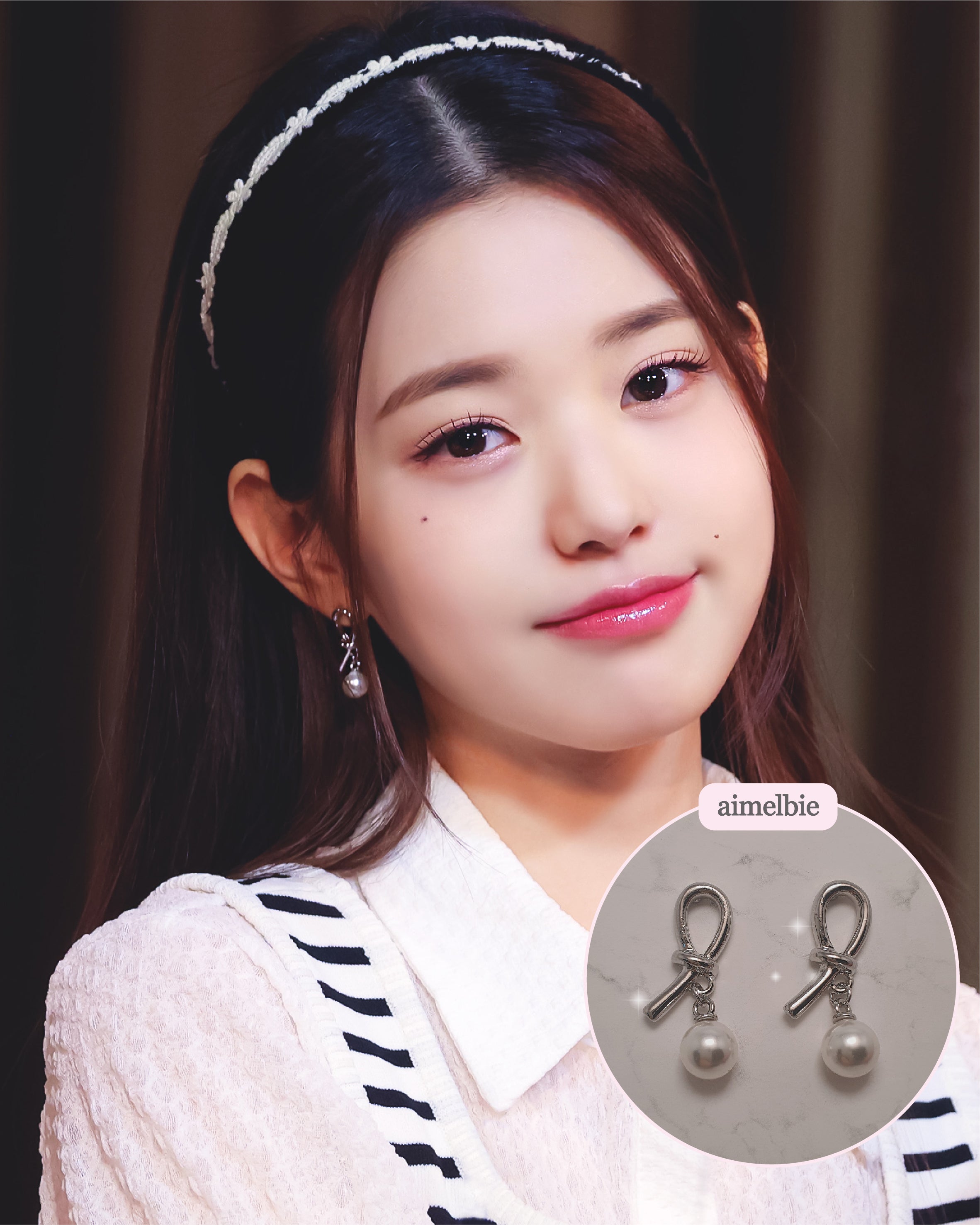  Daily Silver Ribbon Piercing (IVE Wonyoung, Yujin, STAYC Sieun, Oh My Girl Hyojung, Seunghee Piercing)