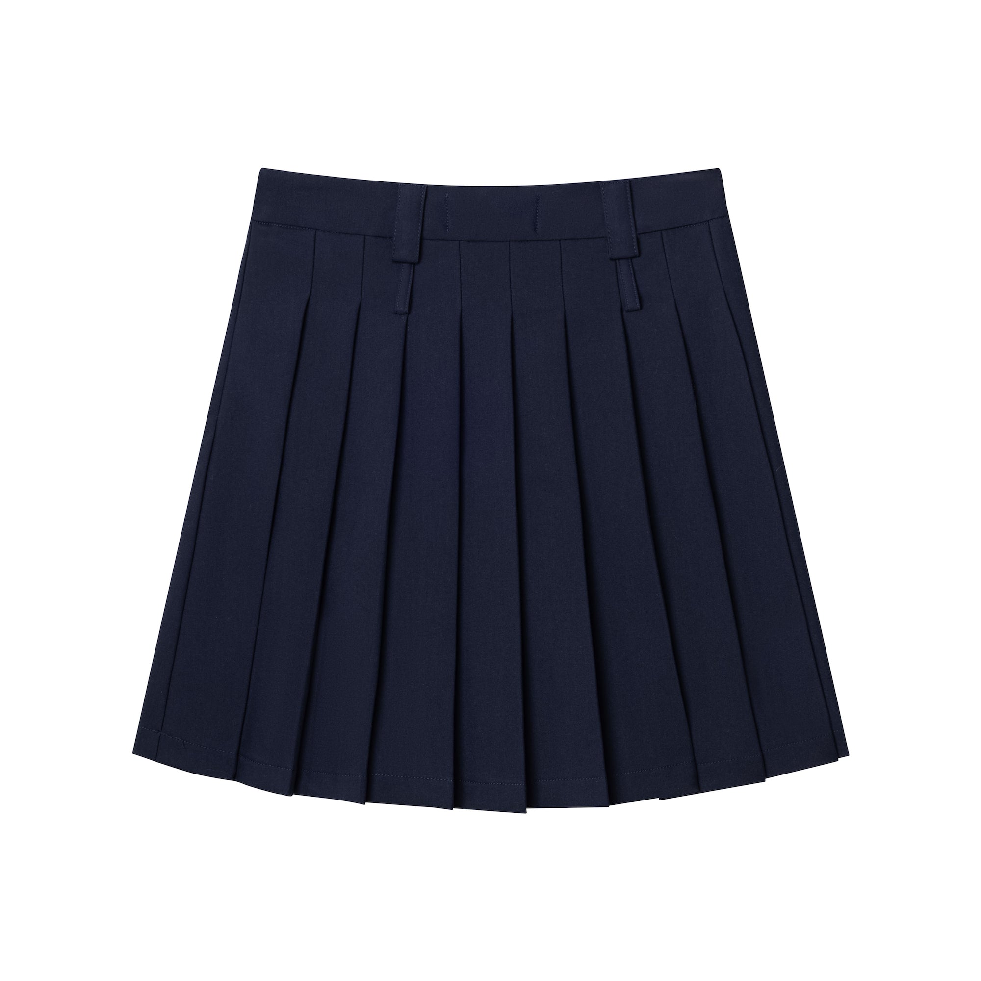 DVRK PRIVÉ TWO BELTS PLEATED MINI SKIRT - MIDNIGHT BLUE