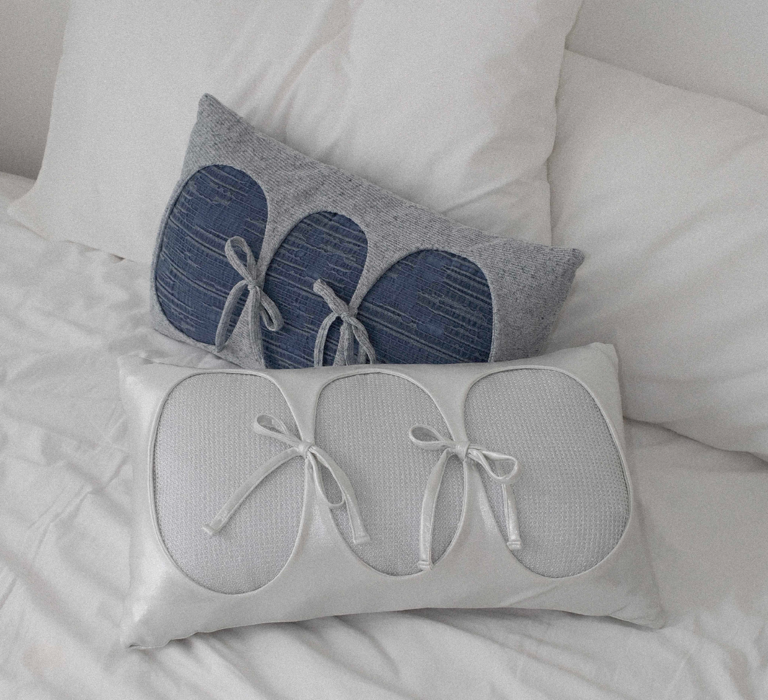 DENIM RIBBON CUSHION