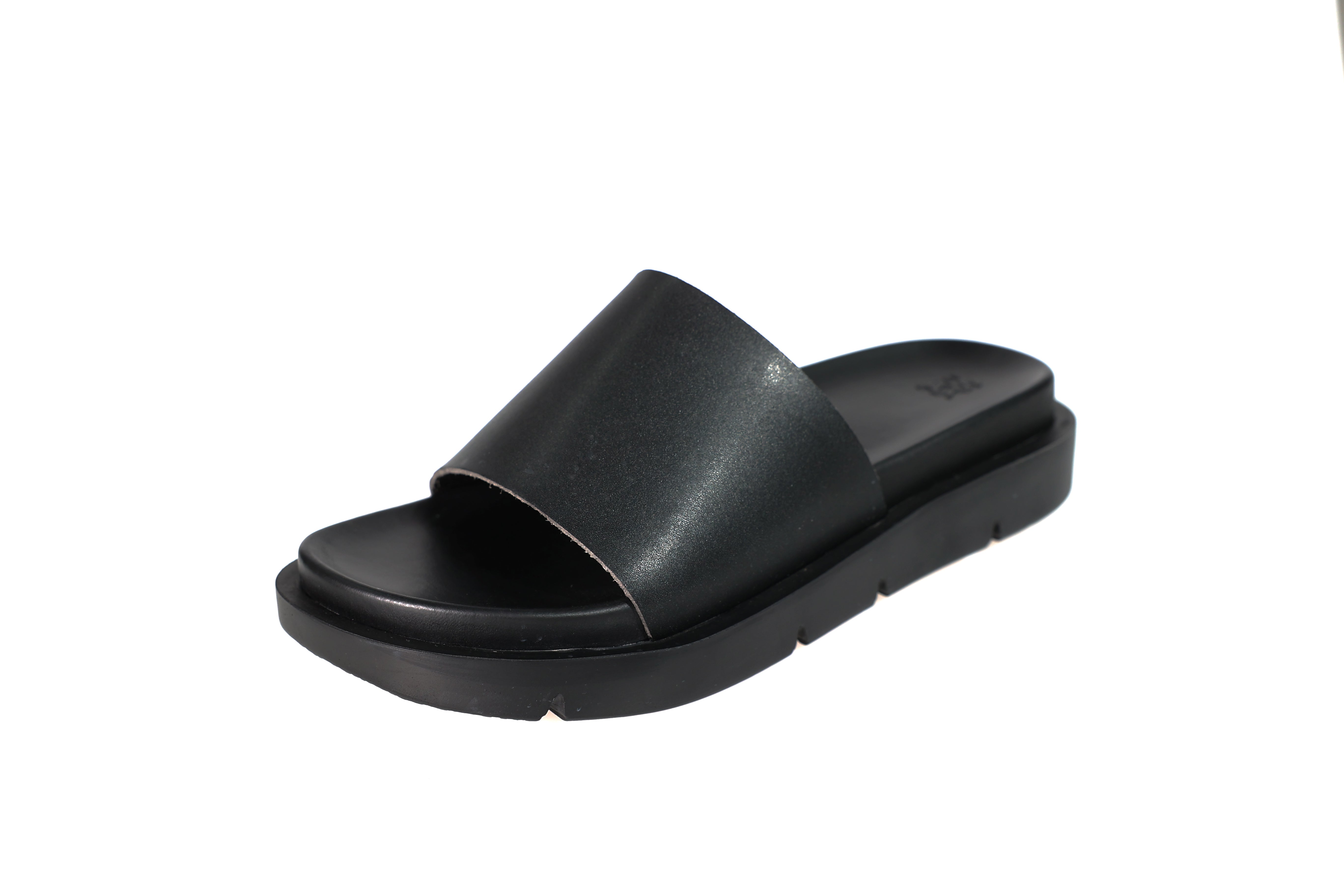 BLOSSOM SLIDE LEATHER BLACK 554