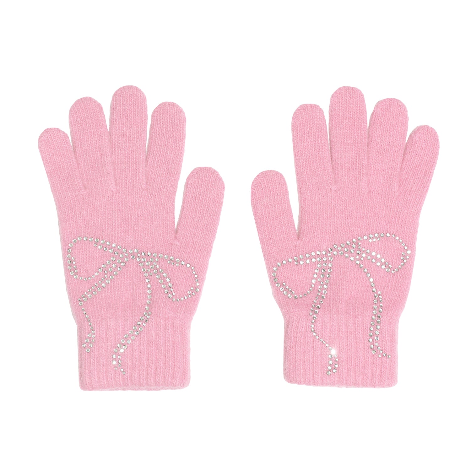 ribbon short gloves (strawberry pink)
