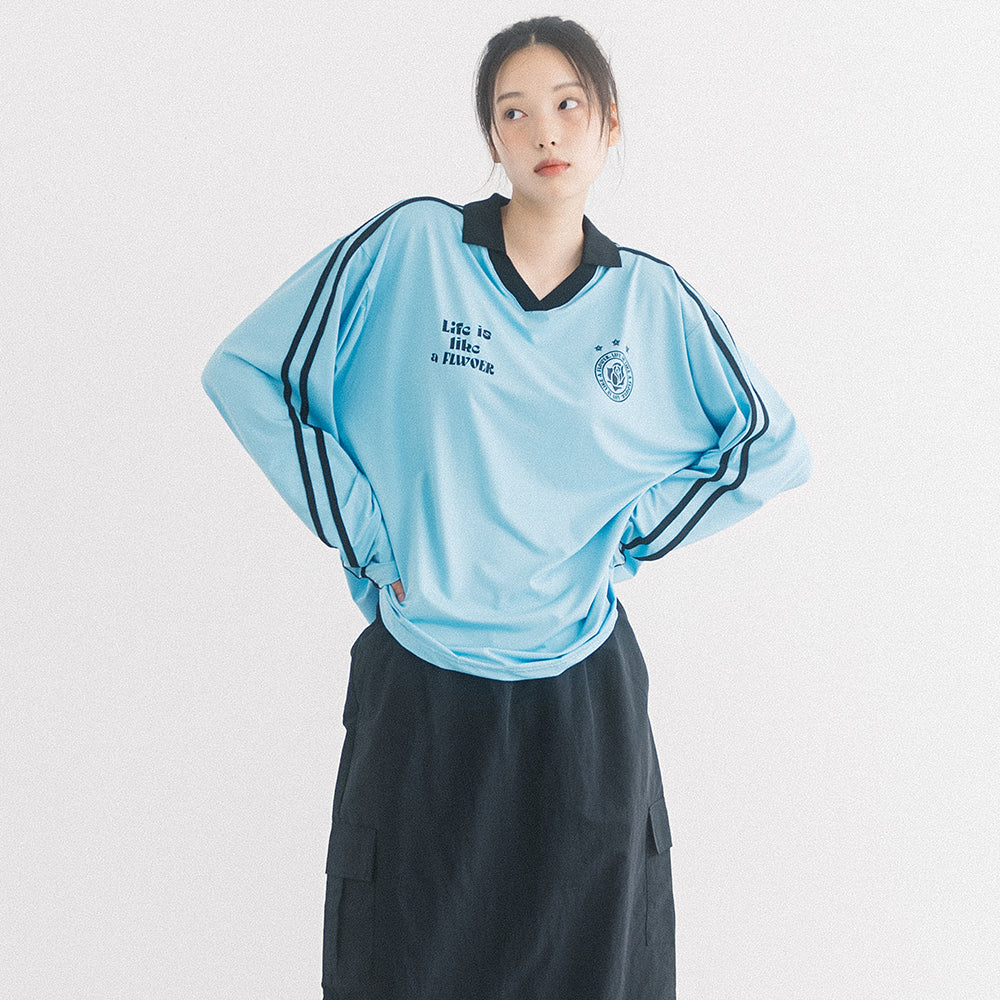 UNIFORM V-NECK JERSEY L/S TEE(SKY BLUE)