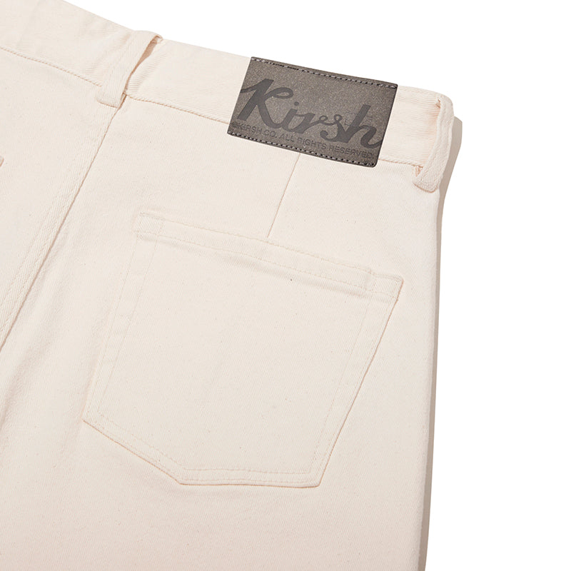 UNI CURVED FIT DENIM PANTS [IVORY]