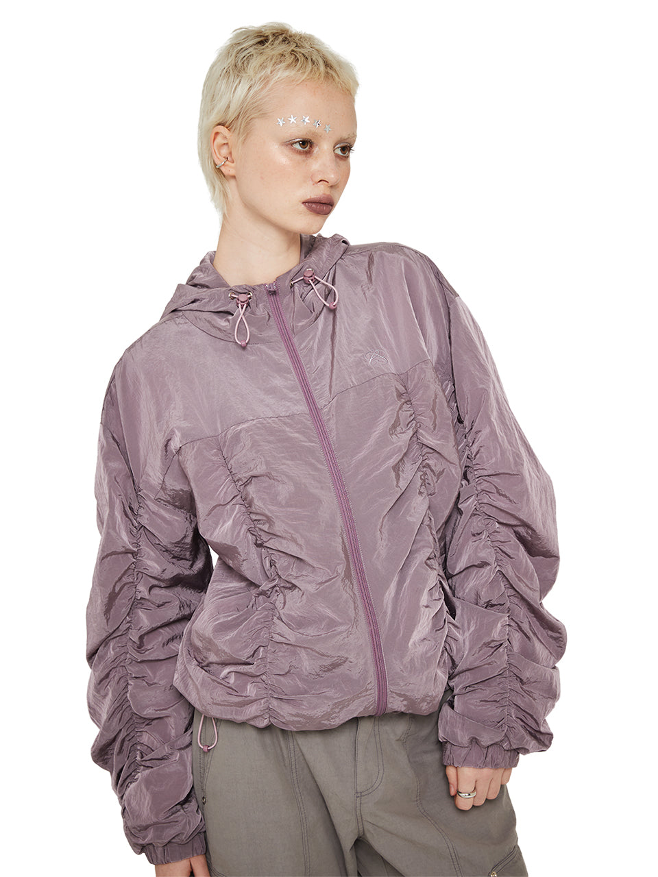 SHIRRING POINT WINDBREAKER_PURPLE