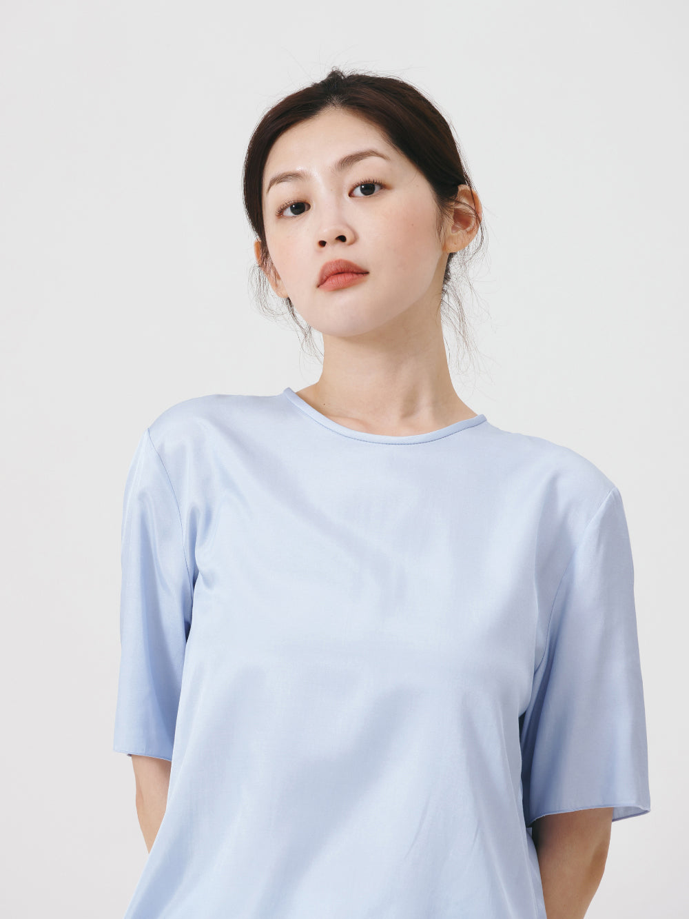 SATIN SLIT BLOUSE (3color)