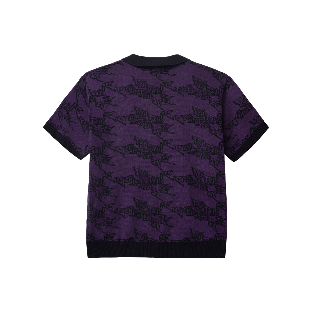 Bombing Knit Polo - Dark Purple