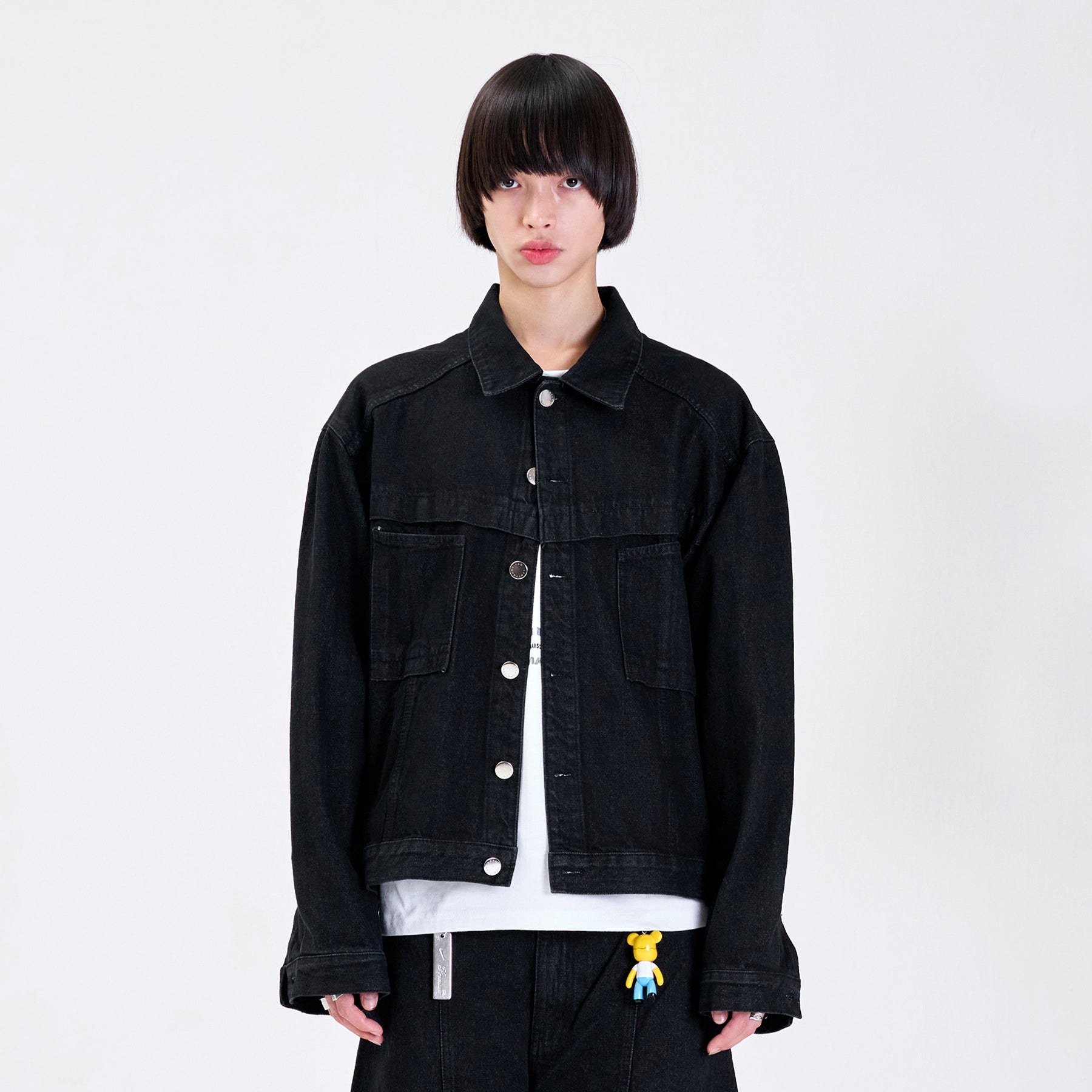 COVER P DENIM JACKET BLACK