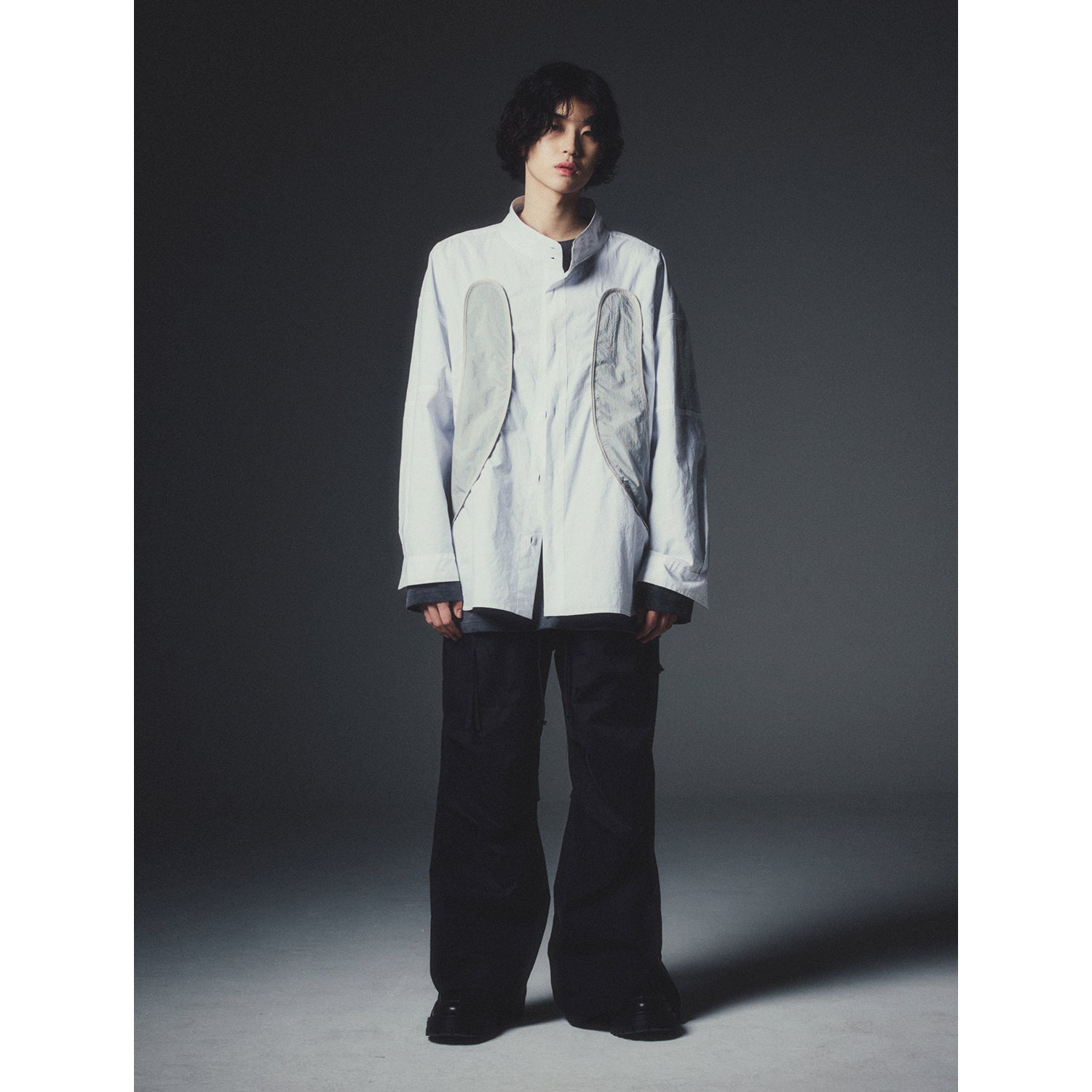 REXION CURVED ZIP-OVER SHIRT_WH