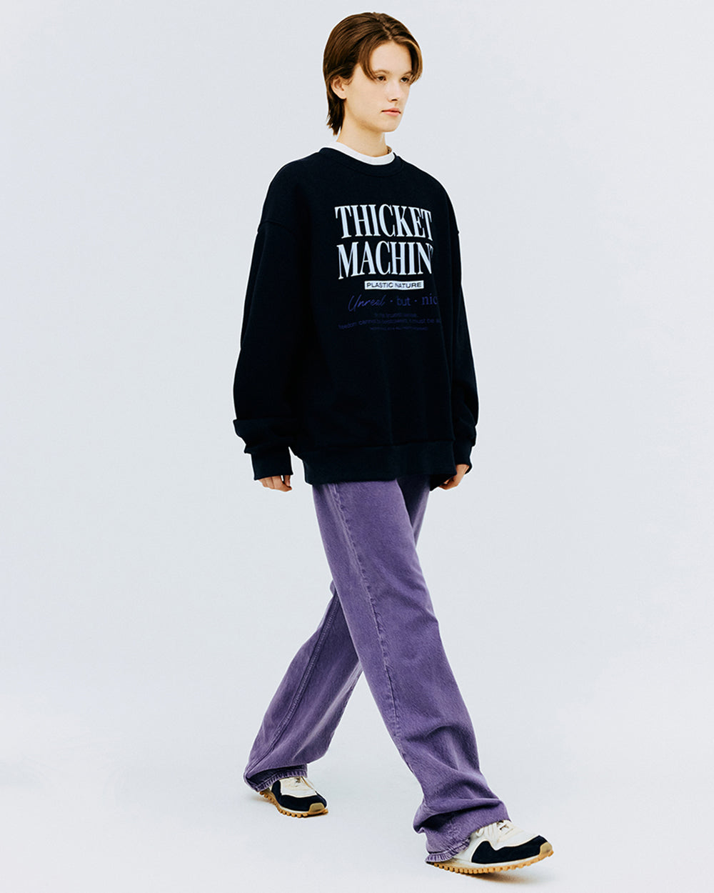 THICKET MACHINE TYPO SWEATSHIRT-NAVY