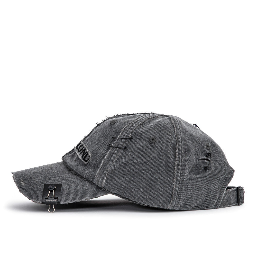 BBD Cross Damage Custom Denim Cap (Dark Gray)