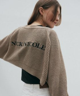 NICOLE BOLERO LOGO CARDIGAN_BROWN