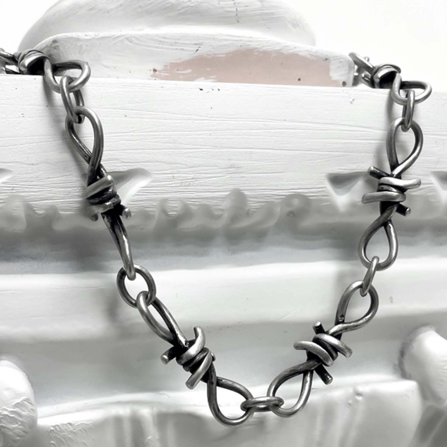 [BLESSEDBULLET]10mm thron link  necklace_vintage silver