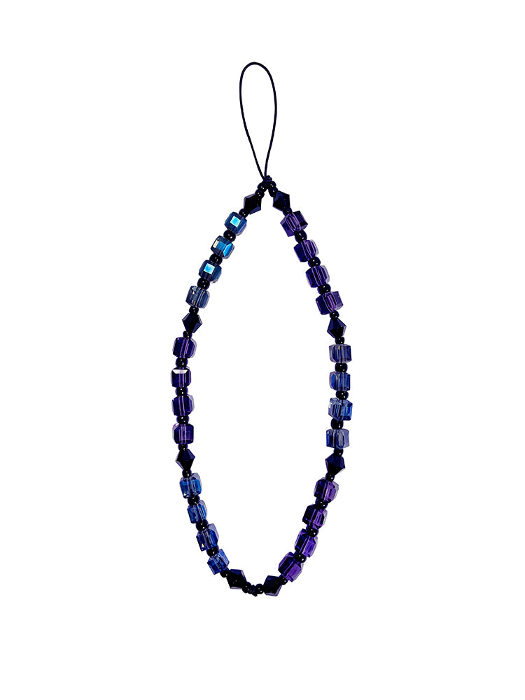 N_Deep Blue Purple Crystal Phone Strap