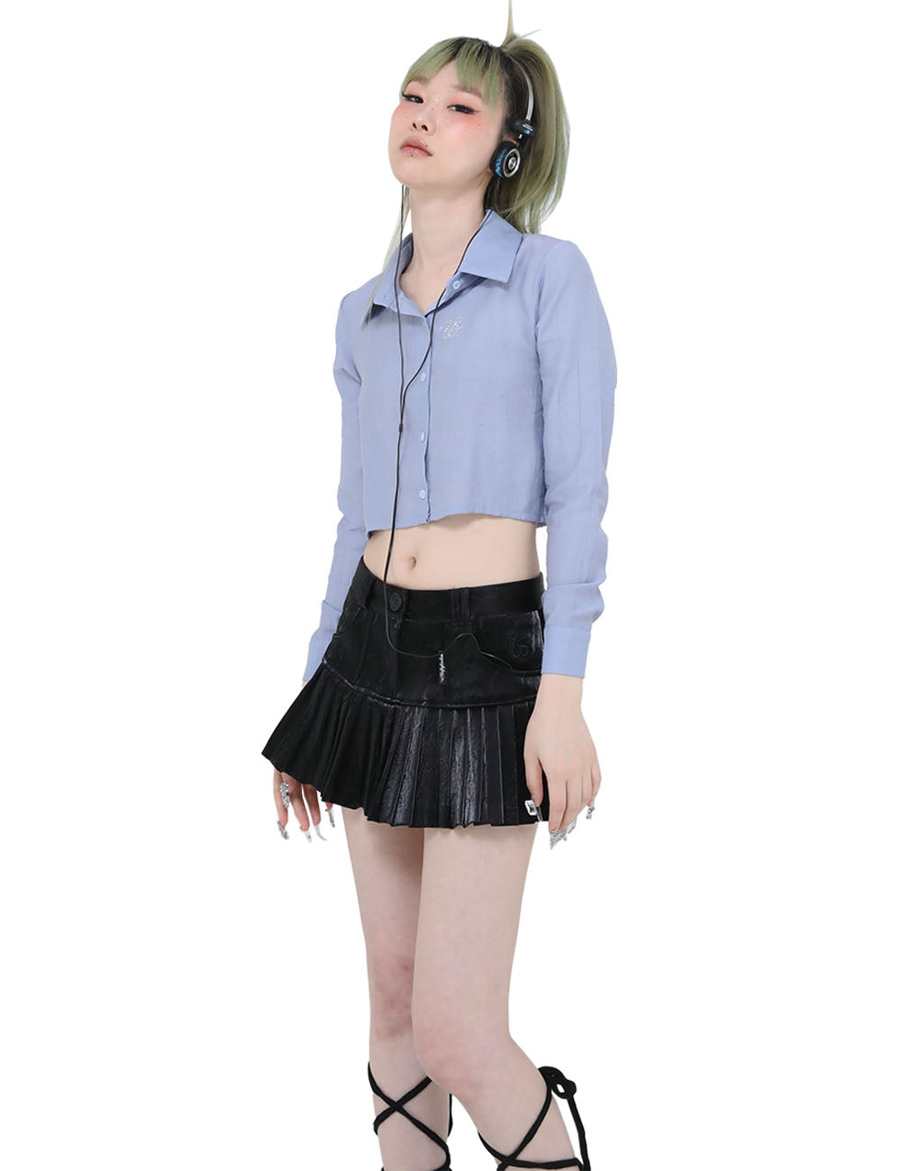 CROP SHIRT(BLUE)