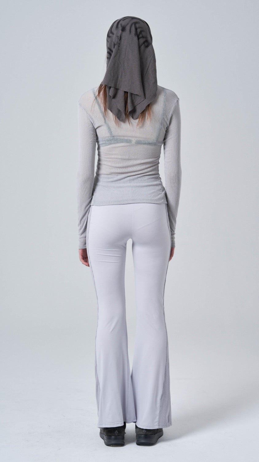 Banding boot cut pants_light gray