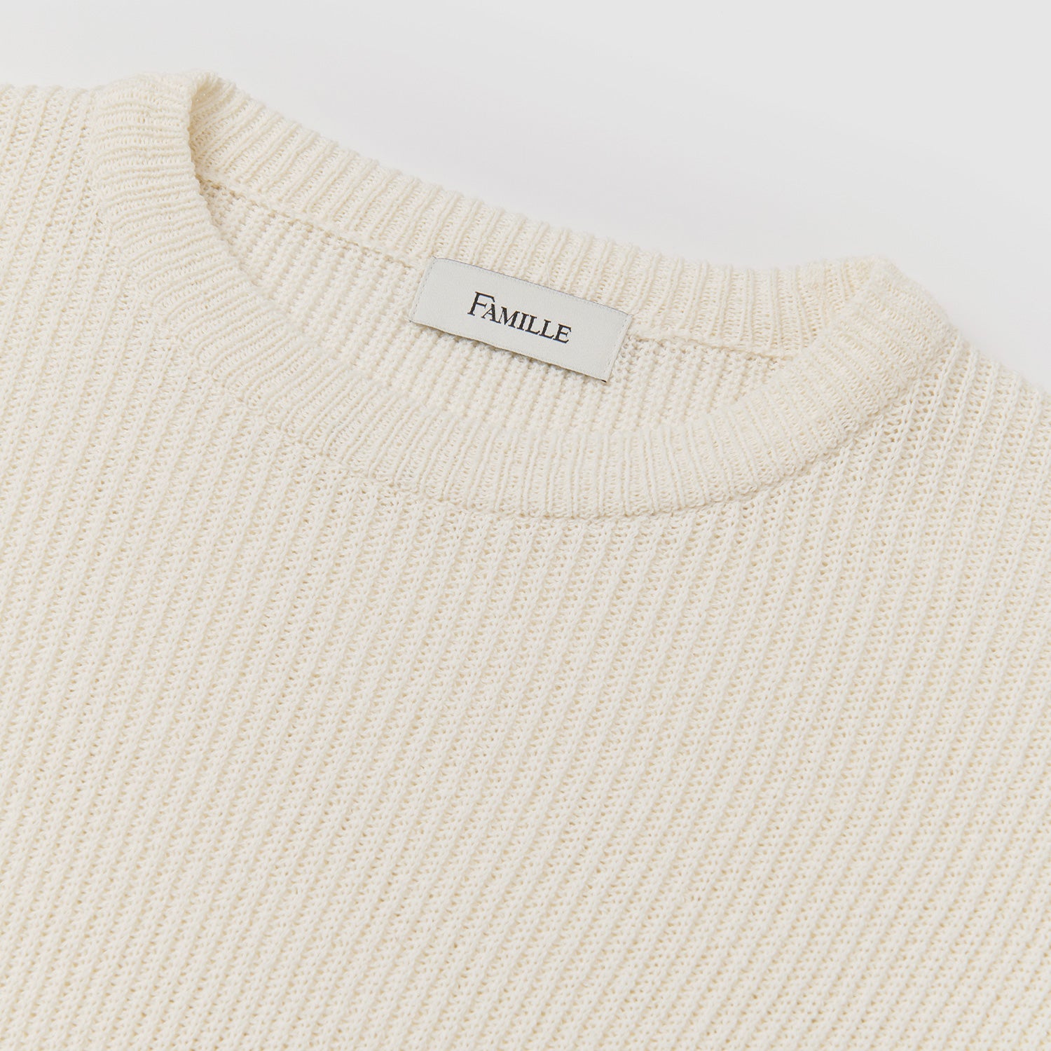 CREW NECK KNIT SWEATER(IVORY)