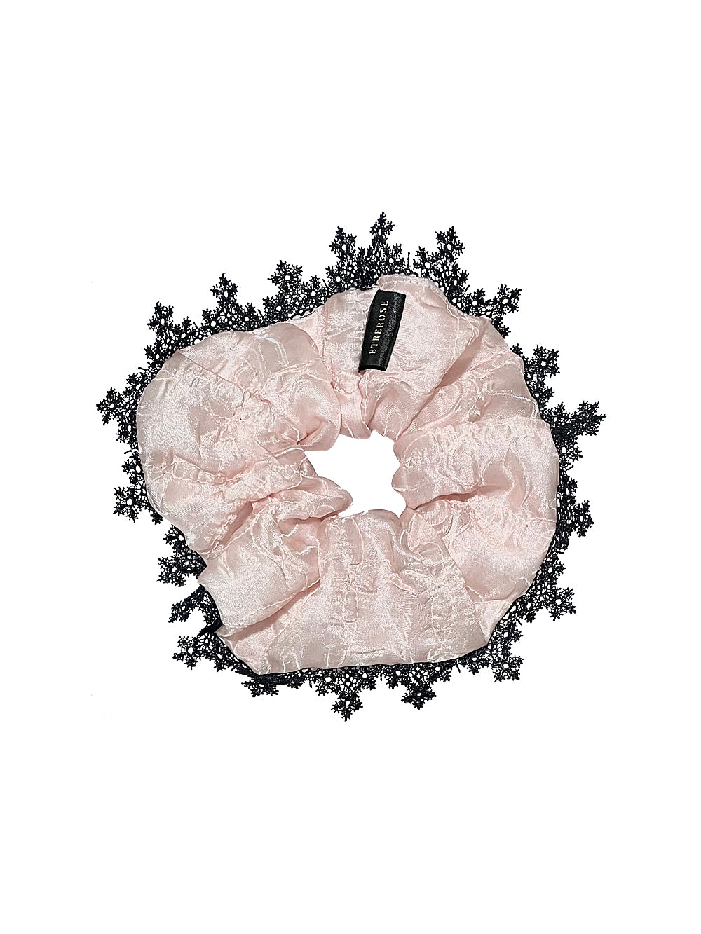 Glossy Organza Lace Satin Hair Scrunchie (M)