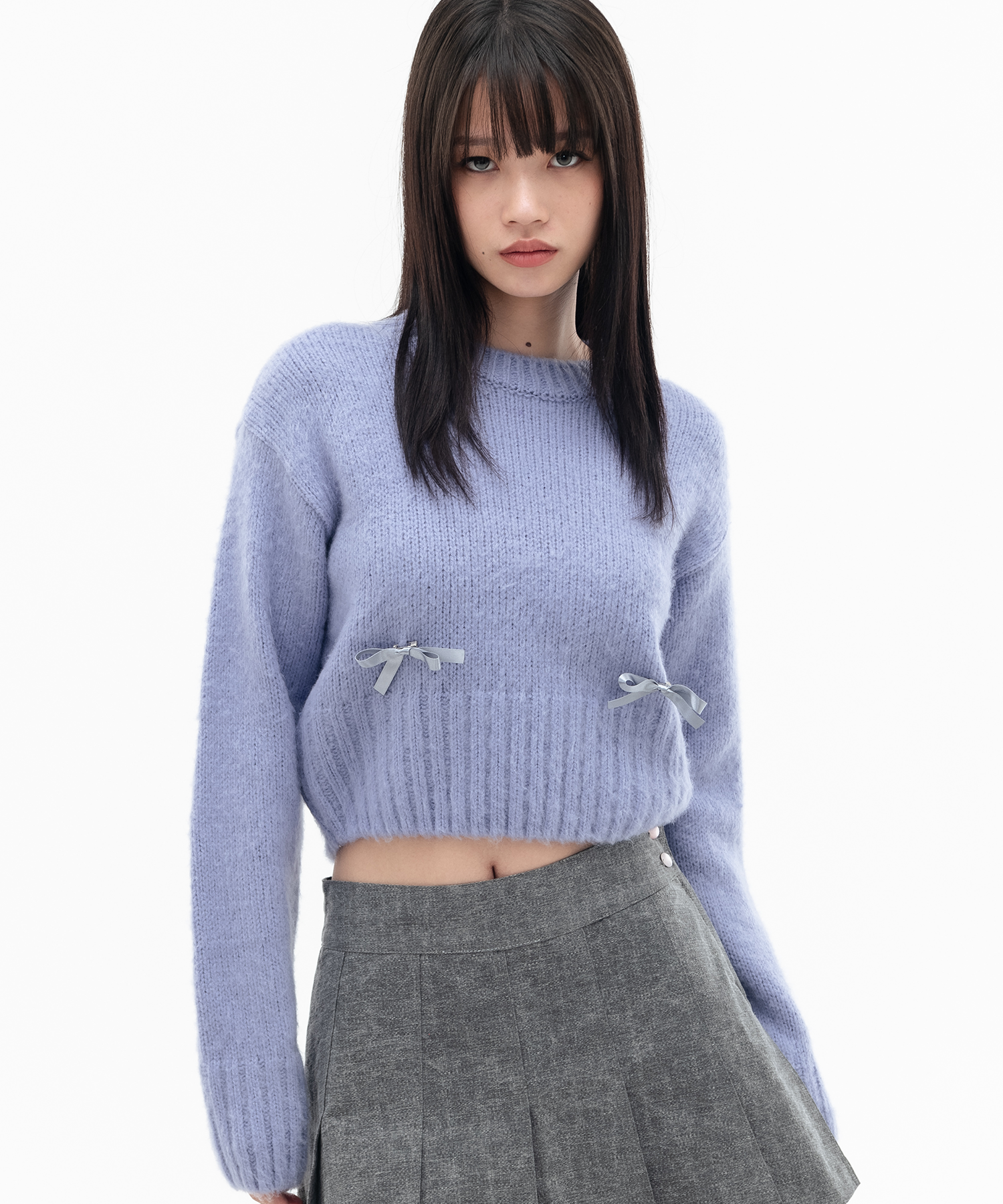 Ribbon crop knit_light purple