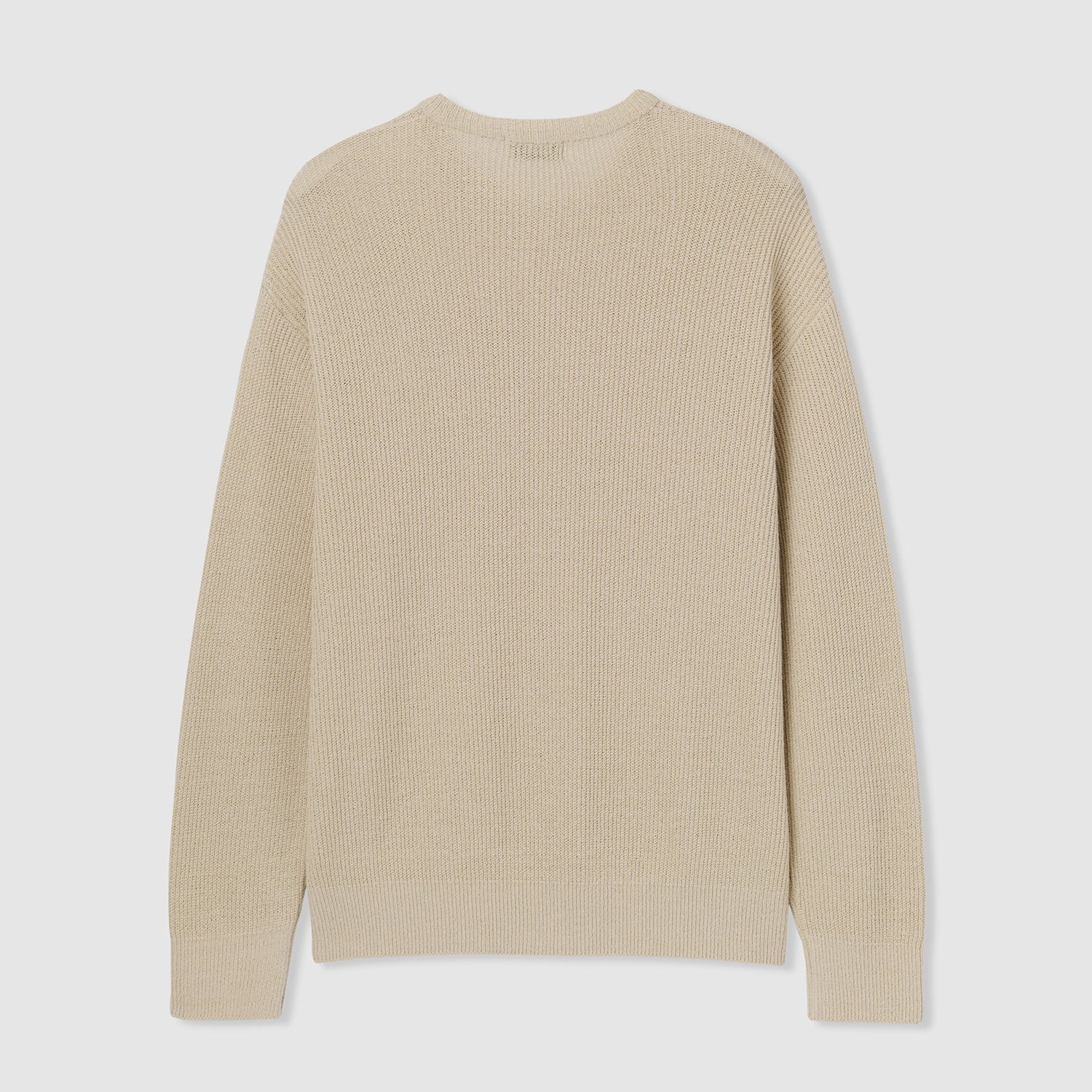 CREW NECK KNIT SWEATER(LIGHT BEIGE)