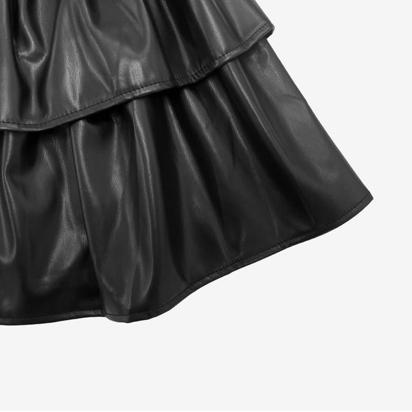 Remit Leather Can Can Can Skirt