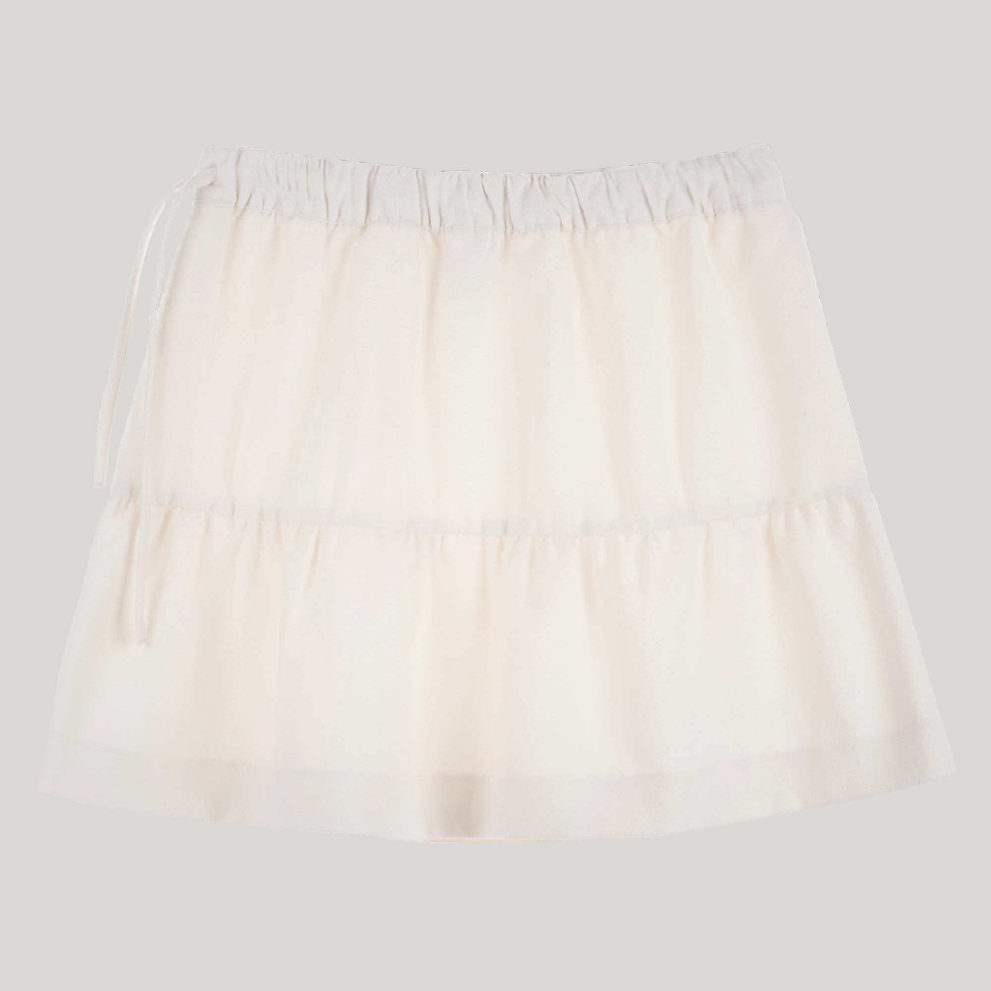 Cream Cancan Mini Skirts