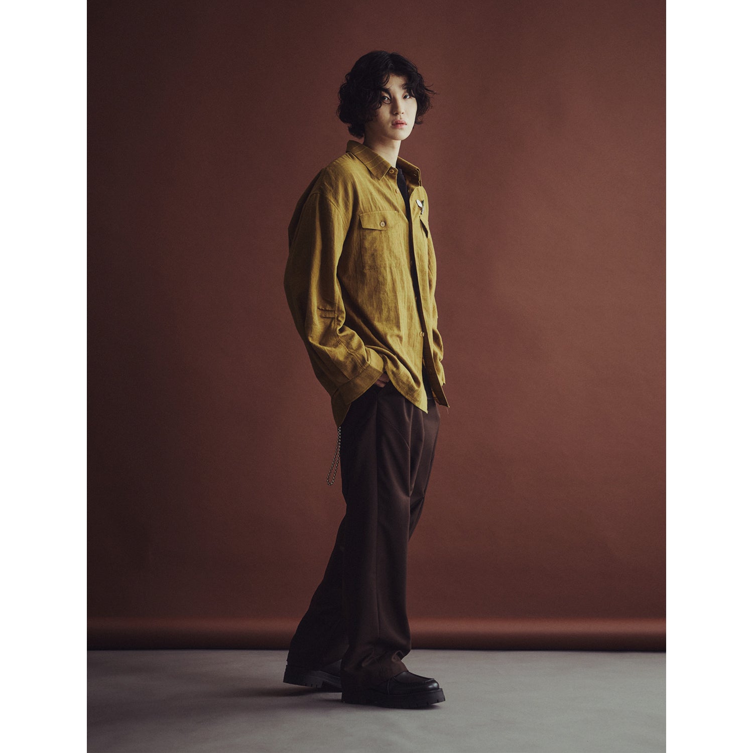 MARANG POCKET CHECK SHIRT_MUSTARD