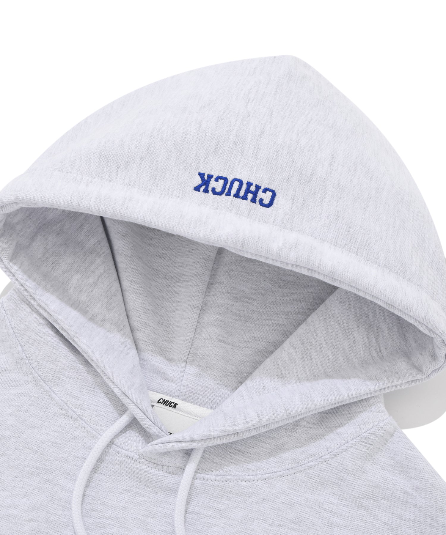 アップリケアーチロゴクロップフーディ/CHUCK APPLIQUE ARCH LOGO CROP HOODIE (LIGHT GRAY)