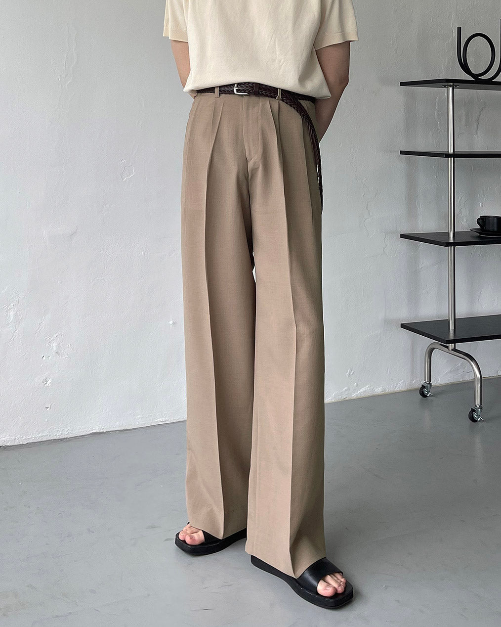 FL Niver Two-Tuck Side Banding Wide Slacks (4 colors)