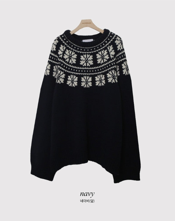 Winter Nordic Loose Fit Knit (2color)