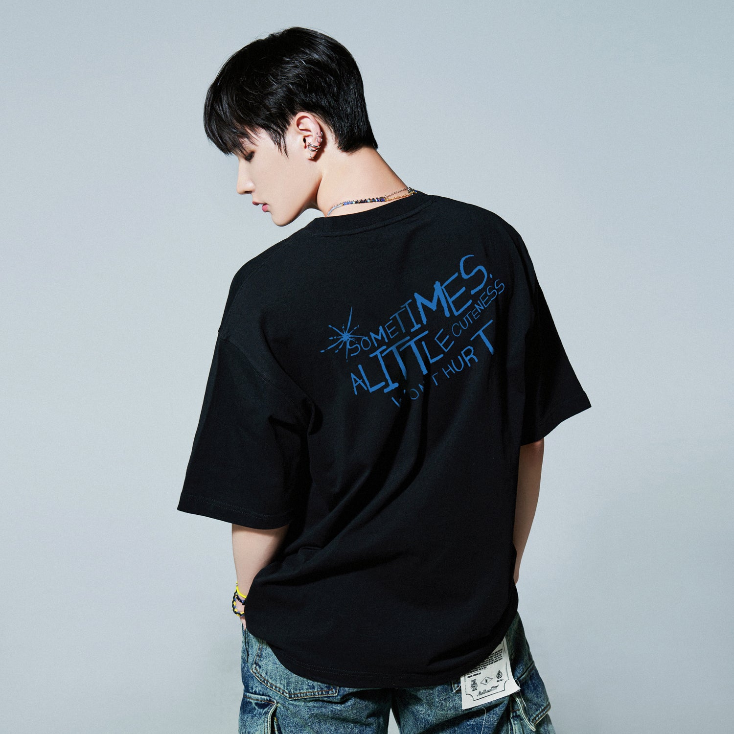 HOLYNUMBER7 X DKZ GISEOK LETTERING BLACK T-SHITRS