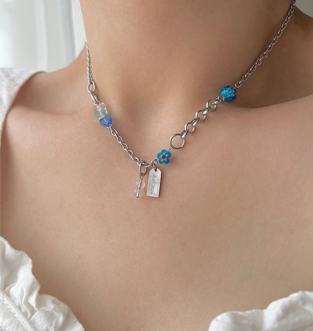 aqu Vacation Biz Kitchee Aqua Chain Heart Necklace