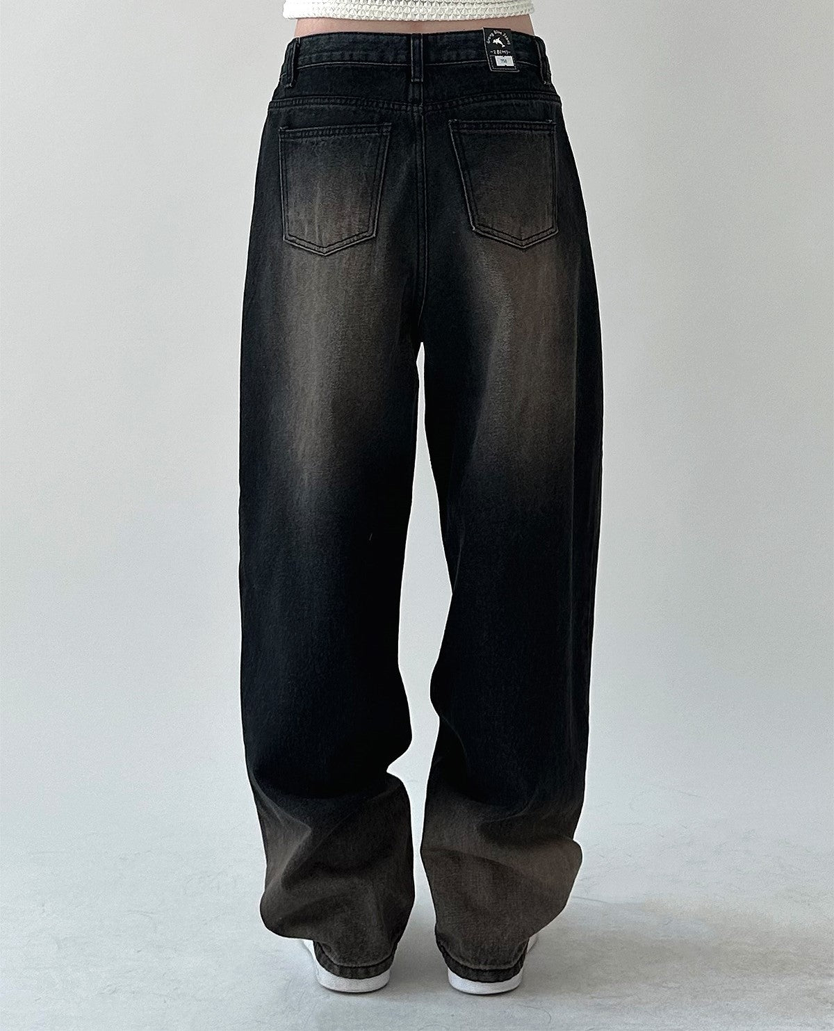 oat washed denim pants