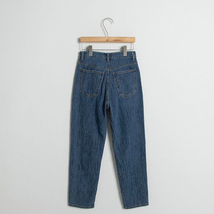 (PT-5330) Eco Rinkle Slim Straight Denim Pants