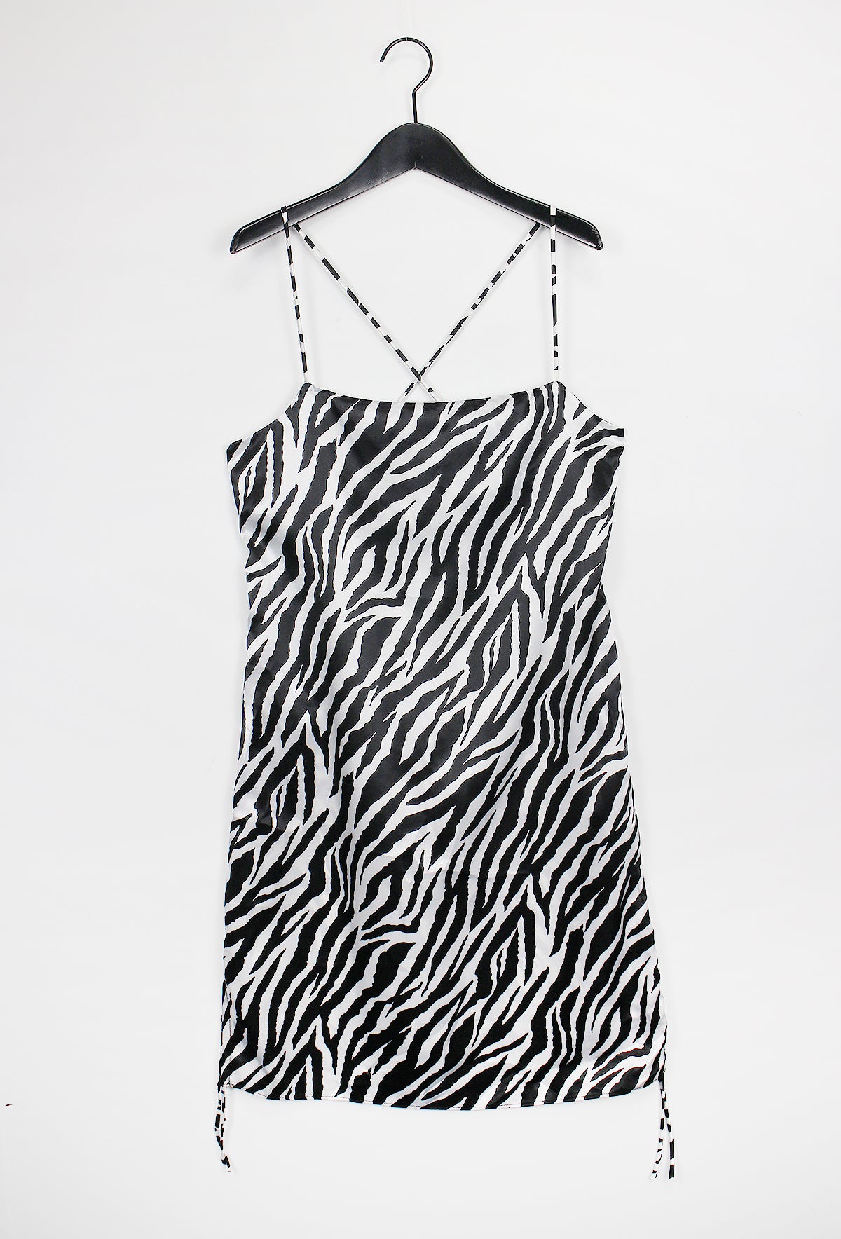 Satin Zebra Shirring Dress (2color)