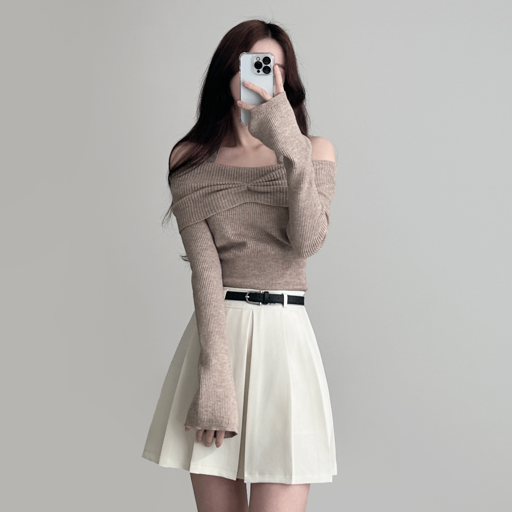 [Belt set] Roache Pleats Mini Skirt