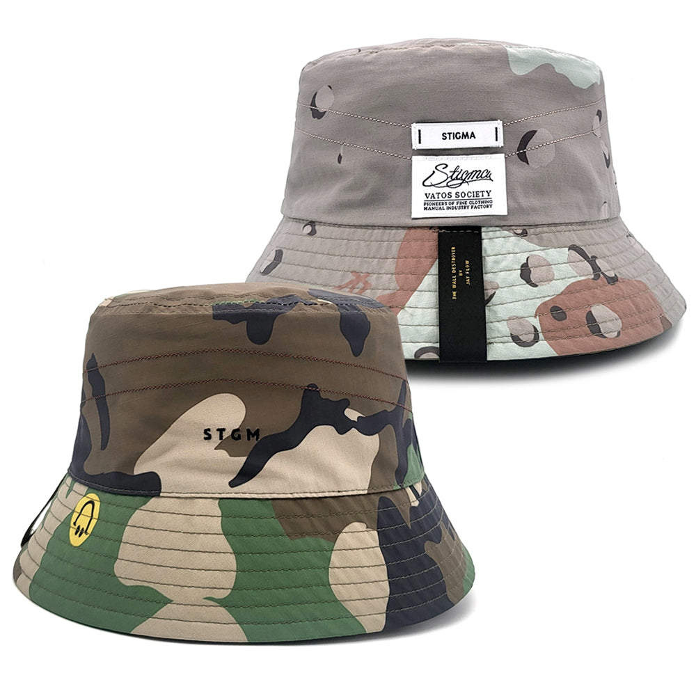 23 CAMO REVERSIBLE BUCKET HAT WOODLAND