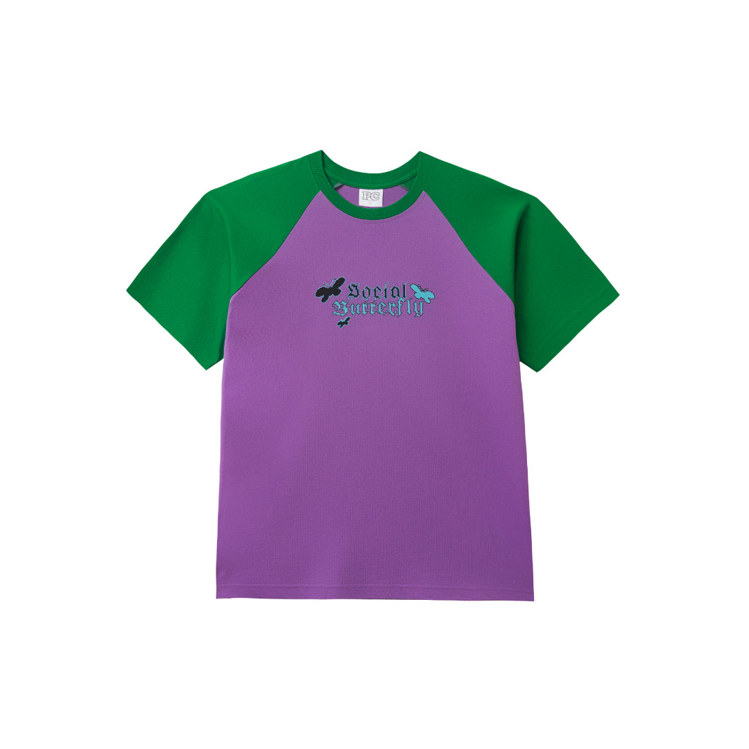 Social Butterfly Raglan Tee - Purple