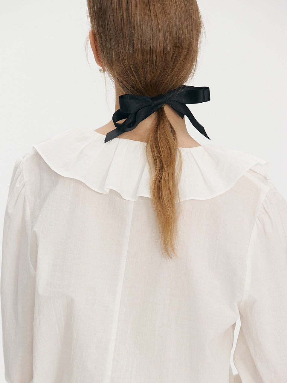 Ruffled neck blouse - Off white