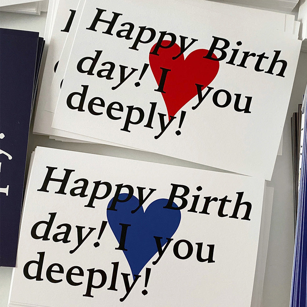 Happy birthday! I ♥ you deeply! Postcard (Classic Red)