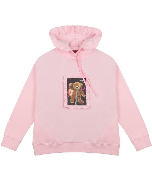 ruffle hoodie pink