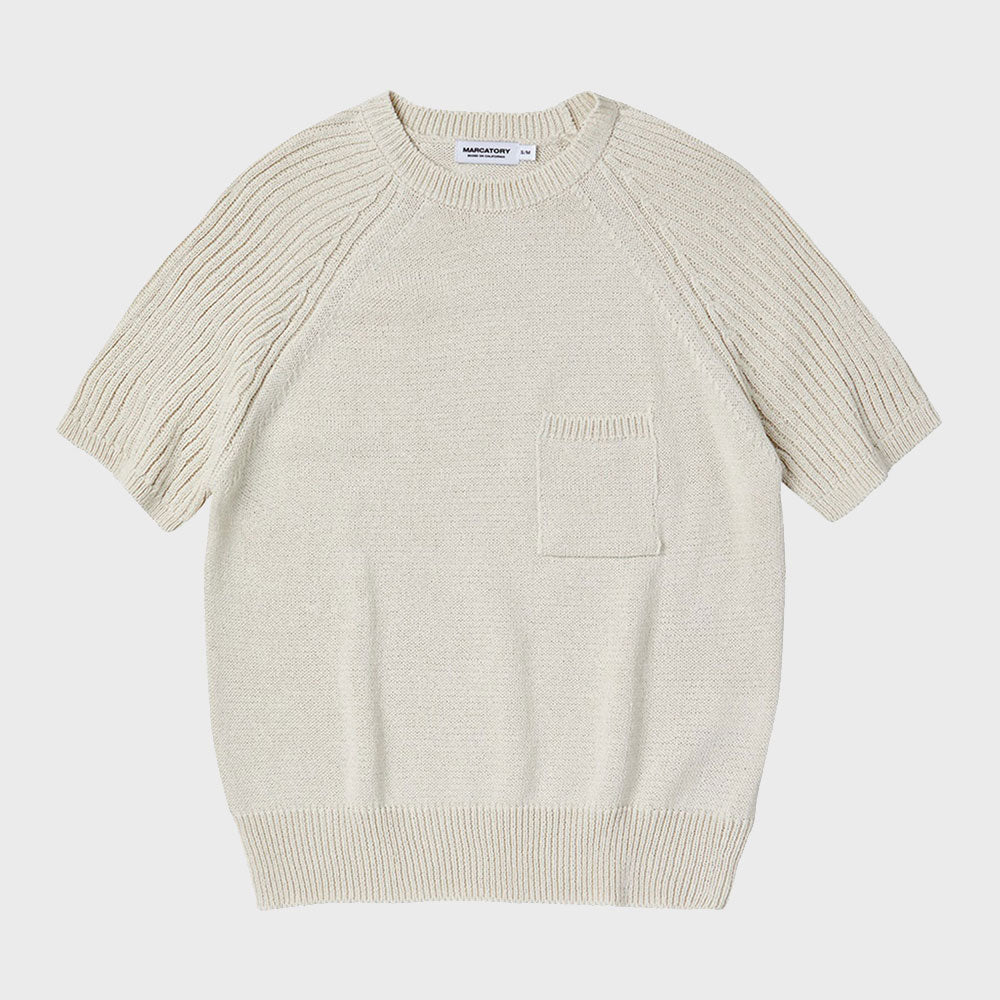 ORGANIC COTTON HALF SLEEVE KNIT (CREAM)