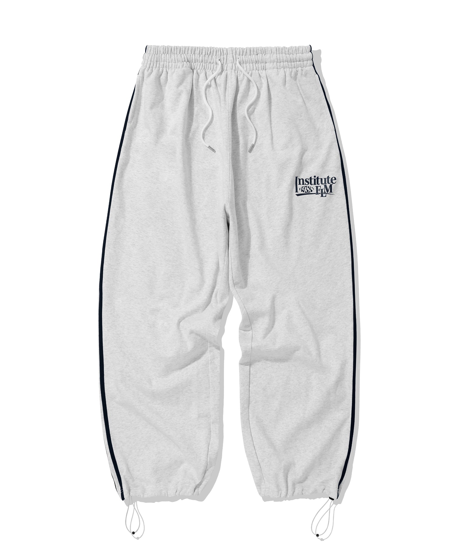 Double Line Taping Sweat Pants-Light Grey