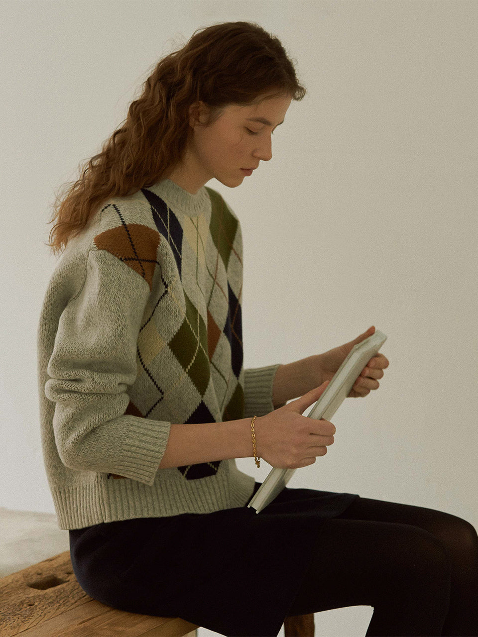 Wool jacquard knit